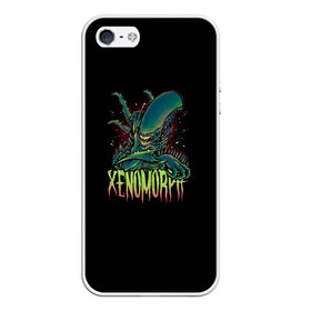 Чехол для iPhone 5/5S матовый с принтом XENOMORPH в Новосибирске, Силикон | Область печати: задняя сторона чехла, без боковых панелей | 426 | alien | black | horror | predator | print | space | ufo | инопланитянин | космос | нло | принт | ужасы | хищник | черная | чужие | чужой