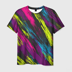 Мужская футболка 3D с принтом SUMMER 2021 в Новосибирске, 100% полиэфир | прямой крой, круглый вырез горловины, длина до линии бедер | абстракция | весна | краски | лето | полоски | разноцветное