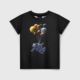 Детская футболка 3D с принтом Space Travel в Новосибирске, 100% гипоаллергенный полиэфир | прямой крой, круглый вырез горловины, длина до линии бедер, чуть спущенное плечо, ткань немного тянется | Тематика изображения на принте: drift | drifting | float | floating | galaxy | milky | moon | planet | ship | space | spaceship | star | suit | surfing | to | travel | way | галктика | дрейф | звезда | корабль | космический | космонавт | космос | луна | млечный | планета | путешествие |