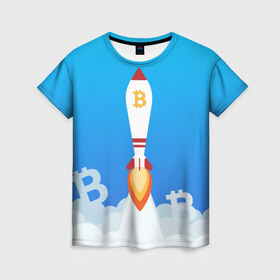 Женская футболка 3D с принтом БИТКОИН В КОСМОС в Новосибирске, 100% полиэфир ( синтетическое хлопкоподобное полотно) | прямой крой, круглый вырез горловины, длина до линии бедер | bitcoin | blockchain | btc | cardano | crypto | ethereum | polkadot | tether | xrp | бинанс | биткоин | блокчейн | валюта | деньги | криптовалюта | майнер | майнинг | цифровая валюта | цифровое золото | эфир