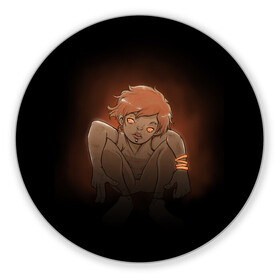 Коврик для мышки круглый с принтом Мальчик Демон в Новосибирске, резина и полиэстер | круглая форма, изображение наносится на всю лицевую часть | dark | демон | мальчик | пирсинг | рыжий мальчик