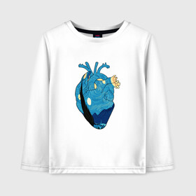 Детский лонгслив хлопок с принтом Сердце художника в Новосибирске, 100% хлопок | круглый вырез горловины, полуприлегающий силуэт, длина до линии бедер | heart | van gogh | абстракция | ван гог | живопись | звездная ночь | искусство | картина | краски | медицина | органы | рисунок | сердечко | сердце | текстуры | художник
