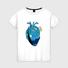 Женская футболка хлопок с принтом Сердце художника в Новосибирске, 100% хлопок | прямой крой, круглый вырез горловины, длина до линии бедер, слегка спущенное плечо | heart | van gogh | абстракция | ван гог | живопись | звездная ночь | искусство | картина | краски | медицина | органы | рисунок | сердечко | сердце | текстуры | художник