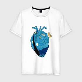 Мужская футболка хлопок с принтом Сердце художника в Новосибирске, 100% хлопок | прямой крой, круглый вырез горловины, длина до линии бедер, слегка спущенное плечо. | heart | van gogh | абстракция | ван гог | живопись | звездная ночь | искусство | картина | краски | медицина | органы | рисунок | сердечко | сердце | текстуры | художник