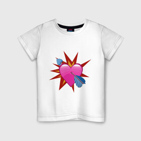 Детская футболка хлопок с принтом Это любовь в Новосибирске, 100% хлопок | круглый вырез горловины, полуприлегающий силуэт, длина до линии бедер | амур | взрыв | влюбленность | любовь | мэрлоу | нравишься | сердечки | сердце | симпатия | слава | смайлик | стрела | эмодзи