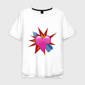 Мужская футболка хлопок Oversize с принтом Это любовь в Новосибирске, 100% хлопок | свободный крой, круглый ворот, “спинка” длиннее передней части | амур | взрыв | влюбленность | любовь | мэрлоу | нравишься | сердечки | сердце | симпатия | слава | смайлик | стрела | эмодзи