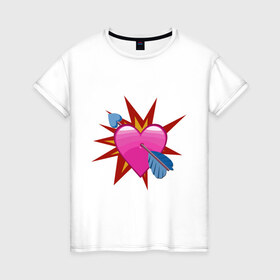 Женская футболка хлопок с принтом Это любовь в Новосибирске, 100% хлопок | прямой крой, круглый вырез горловины, длина до линии бедер, слегка спущенное плечо | амур | взрыв | влюбленность | любовь | мэрлоу | нравишься | сердечки | сердце | симпатия | слава | смайлик | стрела | эмодзи