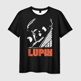 Мужская футболка 3D с принтом Lupin - Сериал Люпен в Новосибирске, 100% полиэфир | прямой крой, круглый вырез горловины, длина до линии бедер | Тематика изображения на принте: lupin | netflix | детектив | логотип | люпен | люпин | люпэн | мужской | нетфликс | омар си | подарок | портрет | сериал | черный