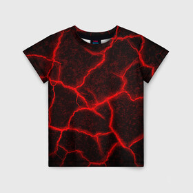 Детская футболка 3D с принтом ЛАВА | ЛАВОВЫЕ ТРЕЩИНЫ | LAVA в Новосибирске, 100% гипоаллергенный полиэфир | прямой крой, круглый вырез горловины, длина до линии бедер, чуть спущенное плечо, ткань немного тянется | Тематика изображения на принте: burnin | fire | flame | grunge | lava | lawa | гранж | земля | красная | красный | лава | неон | неоновая | огонь | паттерн | пламя | плита | плиты | природа | текстура | текстуры | трещины