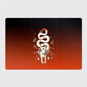 Магнитный плакат 3Х2 с принтом Длиннохвостая лисица Инари в Новосибирске, Полимерный материал с магнитным слоем | 6 деталей размером 9*9 см | fox | аниме | высший дух | градиент | длиннохвостая | дух | инари | кицунэ | лиса | лисица | треугольники
