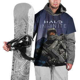 Накидка на куртку 3D с принтом Halo Infinite в Новосибирске, 100% полиэстер |  | Тематика изображения на принте: 343 industries | мастер чиф | мъёльнир | ореол | спартанец