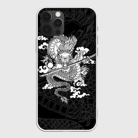 Чехол для iPhone 12 Pro Max с принтом ДРАКОН | DRAGON в Новосибирске, Силикон |  | Тематика изображения на принте: anime | china | dragon | japan | katana | samurai | smoke | snake | sword | tattoo | аниме | дракон | дым | змей | катана | китай | меч | самурай | тату | татуировка | япония