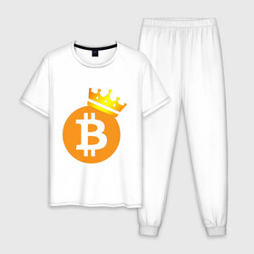 Мужская пижама хлопок с принтом BITCOIN KING | БИТКОИН  (Z) в Новосибирске, 100% хлопок | брюки и футболка прямого кроя, без карманов, на брюках мягкая резинка на поясе и по низу штанин
 | binance coin | bitcoin | blockchain | btc | cardano | crypto | ethereum | litecoin | polkadot | tether | xrp | биткоин | блокчейн | валюта | деньги | криптовалюта | майнер | майнинг | цифровая валюта | цифровое золото | эфир