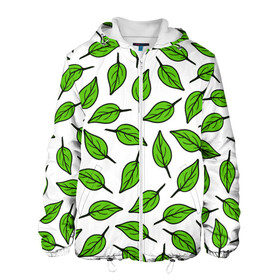 Мужская куртка 3D с принтом Листопад в Новосибирске, ткань верха — 100% полиэстер, подклад — флис | прямой крой, подол и капюшон оформлены резинкой с фиксаторами, два кармана без застежек по бокам, один большой потайной карман на груди. Карман на груди застегивается на липучку | forest | green | leaves | nature | pattern | spring | summer | весна | ветки | деревья | зеленые листья | зеленый узор | зелень | камуфляж листья | лето | листья | падающие листья | природа | растения | текстура | тропики