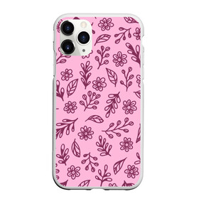 Чехол для iPhone 11 Pro матовый с принтом Hello Spring в Новосибирске, Силикон |  | casual | flowers | pink | summer | букет | бутоны | весна | ветки | девушкам | декор | лепестки | лето | листья | нежные | орнамент | поляна | природа | растения | рисунок | розовый узор | ромашки | текстура | узор