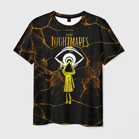 Мужская футболка 3D с принтом Little Nightmares в Новосибирске, 100% полиэфир | прямой крой, круглый вырез горловины, длина до линии бедер | 2021 | little nightmares | в желтом капюшоне | девочка | девочка в желтом | игра | капюшон | литл | маленькая девочка | мальчик моно | моно | хоррор