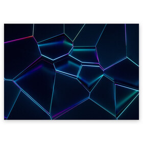 Поздравительная открытка с принтом 3D ПЛИТЫ | НЕОНОВЫЕ ПЛИТЫ в Новосибирске, 100% бумага | плотность бумаги 280 г/м2, матовая, на обратной стороне линовка и место для марки
 | 3d | 3д | abstraction | neon | steel | абстракция | взрыв | неон | неоновые | плиты | разлом | соты | стекло | стеклянный