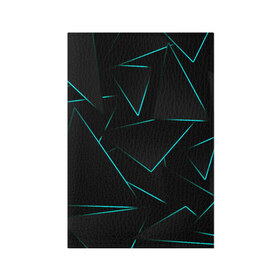 Обложка для паспорта матовая кожа с принтом НЕОНОВЫЕ ТРЕУГОЛЬНИКИ в Новосибирске, натуральная матовая кожа | размер 19,3 х 13,7 см; прозрачные пластиковые крепления | 3d | 3д | abstraction | geometric | geometry | neon | steel | абстракция | взрыв | геометрия | неон | неоновые | плиты | разлом | соты | стекло | стеклянный | треугольник | треугольники