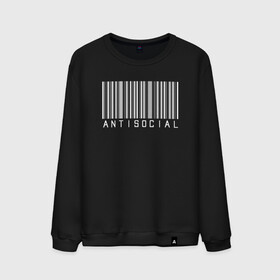 Мужской свитшот хлопок с принтом ANTISOCIAL в Новосибирске, 100% хлопок |  | anti | antisocial | barcode | club | code | girl | girls | human | man | qr | social | woman | антисоциал | антисоциальный | клуб | код | люди | человек | штрих