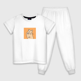 Детская пижама хлопок с принтом Хомяк (мем) в Новосибирске, 100% хлопок |  брюки и футболка прямого кроя, без карманов, на брюках мягкая резинка на поясе и по низу штанин
 | Тематика изображения на принте: mem | грызун | животные | мем | мышь | хомяк