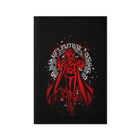 Обложка для паспорта матовая кожа с принтом Хеллсинг в Новосибирске, натуральная матовая кожа | размер 19,3 х 13,7 см; прозрачные пластиковые крепления | alucard | anime | hellsing | алукард | аниме | вампир | комиксы | манга | хеллсинг