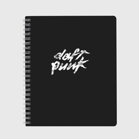 Тетрадь с принтом Daft Punk в Новосибирске, 100% бумага | 48 листов, плотность листов — 60 г/м2, плотность картонной обложки — 250 г/м2. Листы скреплены сбоку удобной пружинной спиралью. Уголки страниц и обложки скругленные. Цвет линий — светло-серый
 | acces | after | all | better | crush | da | daft | dance | discovery | faster | funk | get | harder | homework | human | instant | lose | lucky | memories | more | one | punk | random | stronger | time | to | yourself | бангальтер | дафт 