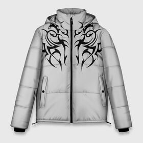 Мужская зимняя куртка 3D с принтом Скандинавские узоры в Новосибирске, верх — 100% полиэстер; подкладка — 100% полиэстер; утеплитель — 100% полиэстер | длина ниже бедра, свободный силуэт Оверсайз. Есть воротник-стойка, отстегивающийся капюшон и ветрозащитная планка. 

Боковые карманы с листочкой на кнопках и внутренний карман на молнии. | Тематика изображения на принте: meme | манера | мем | образ действия | символ | скандинавские | тату | узоры