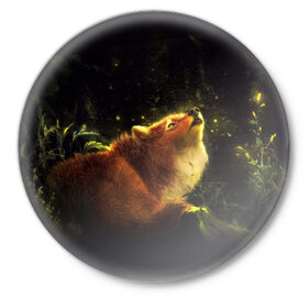 Значок с принтом Лисица в Новосибирске,  металл | круглая форма, металлическая застежка в виде булавки | fox | foxy | животное | звери | лиса | лисенок | лисичка | милая | рыжая | фокс