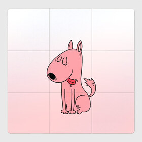Магнитный плакат 3Х3 с принтом мультяшный мопс в Новосибирске, Полимерный материал с магнитным слоем | 9 деталей размером 9*9 см | ветеринару | гав | градиент | животные домашние | любителю собак | млекопитающее | мопс | мультипликационный персонаж | мультяшная собака | песики | питомцы | псы | розовый | собакены | собаки