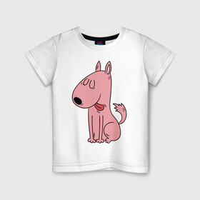 Детская футболка хлопок с принтом милый щеночек рисунок в Новосибирске, 100% хлопок | круглый вырез горловины, полуприлегающий силуэт, длина до линии бедер | ветеринару | гав | животные домашние | любителю собак | млекопитающее | мопс | мультипликационный персонаж | мультяшная собака | песики | питомцы | псы | собакены | собаки | собачки | собачнику