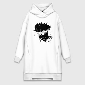 Платье-худи хлопок с принтом JUJUTSU KAISEN граффити в Новосибирске,  |  | anime | boy | gg | gojou | jujutsu | kaisen | kun | mag | satoru | superhero | аниме | белое | битва | гг | глаза | глазах | годзё | капли | краски | кун | лицо | маг | магическая | на | персонаж | персонажа | повязка | сатору