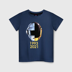 Детская футболка хлопок с принтом Daft Punk в Новосибирске, 100% хлопок | круглый вырез горловины, полуприлегающий силуэт, длина до линии бедер | getlucky | бангальтер | диско | омем кристо | синти поп | хаус