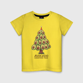 Детская футболка хлопок с принтом Avocado Christmas Tree в Новосибирске, 100% хлопок | круглый вырез горловины, полуприлегающий силуэт, длина до линии бедер | claus | cute | nature | new year | santa | tree | авокадо | адвокадо | дед мороз | дед отмороз | ёлка | ель | из авокадо | колпак | косточка | милота | милые авокадо | новый год | прикол | природа | рождественское дерево