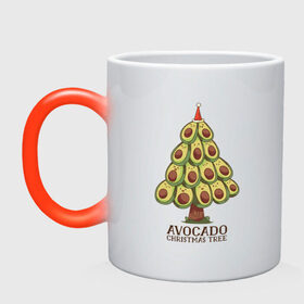 Кружка хамелеон с принтом Avocado Christmas Tree в Новосибирске, керамика | меняет цвет при нагревании, емкость 330 мл | claus | cute | nature | new year | santa | tree | авокадо | адвокадо | дед мороз | дед отмороз | ёлка | ель | из авокадо | колпак | косточка | милота | милые авокадо | новый год | прикол | природа | рождественское дерево