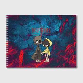 Альбом для рисования с принтом Little Nightmares 2 в Новосибирске, 100% бумага
 | матовая бумага, плотность 200 мг. | Тематика изображения на принте: little nightmares | игра | страшилка | страшная игра | ужас | хоррор