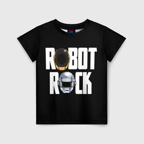 Детская футболка 3D с принтом Robot Rock в Новосибирске, 100% гипоаллергенный полиэфир | прямой крой, круглый вырез горловины, длина до линии бедер, чуть спущенное плечо, ткань немного тянется | Тематика изображения на принте: cyberpunk | daft | daftpunk | electronic | get | guy | guy manuel | human | lucky | music | punk | robot | rock | thomas | дафт | дафтпанк | киберпанк | музыка | ню диско | панк | робот | рок | техно | томас | электро | электроник рок
