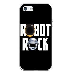 Чехол для iPhone 5/5S матовый с принтом Robot Rock в Новосибирске, Силикон | Область печати: задняя сторона чехла, без боковых панелей | cyberpunk | daft | daftpunk | electronic | get | guy | guy manuel | human | lucky | music | punk | robot | rock | thomas | дафт | дафтпанк | киберпанк | музыка | ню диско | панк | робот | рок | техно | томас | электро | электроник рок
