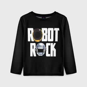 Детский лонгслив 3D с принтом Robot Rock в Новосибирске, 100% полиэстер | длинные рукава, круглый вырез горловины, полуприлегающий силуэт
 | cyberpunk | daft | daftpunk | electronic | get | guy | guy manuel | human | lucky | music | punk | robot | rock | thomas | дафт | дафтпанк | киберпанк | музыка | ню диско | панк | робот | рок | техно | томас | электро | электроник рок