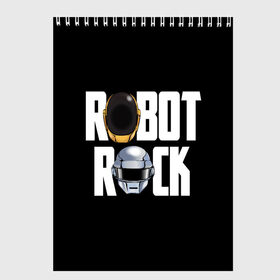 Скетчбук с принтом Robot Rock в Новосибирске, 100% бумага
 | 48 листов, плотность листов — 100 г/м2, плотность картонной обложки — 250 г/м2. Листы скреплены сверху удобной пружинной спиралью | cyberpunk | daft | daftpunk | electronic | get | guy | guy manuel | human | lucky | music | punk | robot | rock | thomas | дафт | дафтпанк | киберпанк | музыка | ню диско | панк | робот | рок | техно | томас | электро | электроник рок