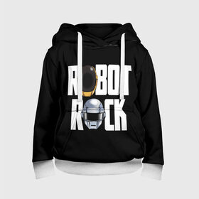 Детская толстовка 3D с принтом Robot Rock в Новосибирске, 100% полиэстер | двухслойный капюшон со шнурком для регулировки, мягкие манжеты на рукавах и по низу толстовки, спереди карман-кенгуру с мягким внутренним слоем | cyberpunk | daft | daftpunk | electronic | get | guy | guy manuel | human | lucky | music | punk | robot | rock | thomas | дафт | дафтпанк | киберпанк | музыка | ню диско | панк | робот | рок | техно | томас | электро | электроник рок
