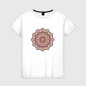 Женская футболка хлопок с принтом Мандала достатка в Новосибирске, 100% хлопок | прямой крой, круглый вырез горловины, длина до линии бедер, слегка спущенное плечо | psy | деньги | дзен | кислота | талисман | узоры | фрактал | хиппи | цветы | эзотерика