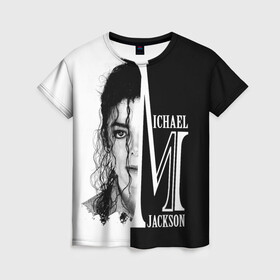 Женская футболка 3D с принтом Майкл Джексон в Новосибирске, 100% полиэфир ( синтетическое хлопкоподобное полотно) | прямой крой, круглый вырез горловины, длина до линии бедер | бог танца | красивый звук | милый и очаровательный | самый популярный певец в мире