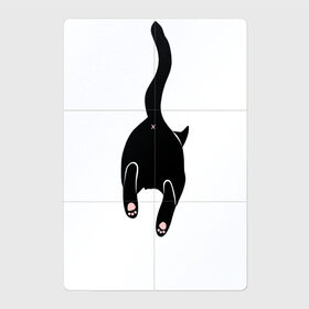 Магнитный плакат 2Х3 с принтом Убегающий кот в Новосибирске, Полимерный материал с магнитным слоем | 6 деталей размером 9*9 см | Тематика изображения на принте: animals | cat | kitty | meow | животные | звери | киса | киска | кот | котенок | кошак | кошачьи лапки | лапки | милые создания | минимализм | мультяшный | мур | мяу | питомец | попка котика | прыжок | рисунок