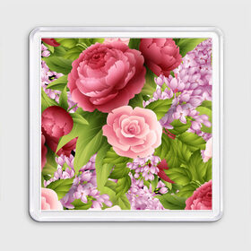 Магнит 55*55 с принтом ЦВЕТЫ / FLOWERS / 8 МАРТА в Новосибирске, Пластик | Размер: 65*65 мм; Размер печати: 55*55 мм | chery | flowers | japan | roses | sakura | вишня | растения | розы | ромашка | сакура | тюльпаны | цветы | цветы сакуры | япония