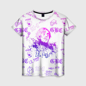 Женская футболка 3D с принтом LIL PEEP в Новосибирске, 100% полиэфир ( синтетическое хлопкоподобное полотно) | прямой крой, круглый вырез горловины, длина до линии бедер | lil peep | lil prince | pink | зарубежная музыка | лил пип | маленький принц