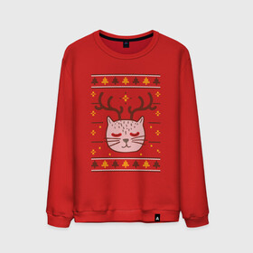 Мужской свитшот хлопок с принтом Рождественский свитер с котом в Новосибирске, 100% хлопок |  | Тематика изображения на принте: food | mandarins | mem | meme | new year | sweater | ugly | в слюнявчике | еда | жрать | жрац | кот | котяра | кушац | кушот | мем | мем с котом | мемы | неси | новый год | оливье | прикол | рождество | свитер | слюнявчик