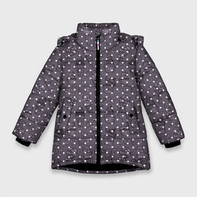 Зимняя куртка для девочек 3D с принтом LOVE SWEET monogram dark в Новосибирске, ткань верха — 100% полиэстер; подклад — 100% полиэстер, утеплитель — 100% полиэстер. | длина ниже бедра, удлиненная спинка, воротник стойка и отстегивающийся капюшон. Есть боковые карманы с листочкой на кнопках, утяжки по низу изделия и внутренний карман на молнии. 

Предусмотрены светоотражающий принт на спинке, радужный светоотражающий элемент на пуллере молнии и на резинке для утяжки. | fashion | fire | game | hip hop | rap | street style | top | игра | мода | огонь | подарок | рэп | топ | уличный стиль | хип хоп
