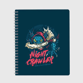 Тетрадь с принтом Night Crawler | Dota 2 в Новосибирске, 100% бумага | 48 листов, плотность листов — 60 г/м2, плотность картонной обложки — 250 г/м2. Листы скреплены сбоку удобной пружинной спиралью. Уголки страниц и обложки скругленные. Цвет линий — светло-серый
 | dota | dota2 | game | games | moba | slark | дитка | дота | дота2 | дотка | игра | игры | моба | сларк