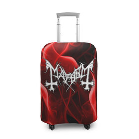 Чехол для чемодана 3D с принтом MAYHEM в Новосибирске, 86% полиэфир, 14% спандекс | двустороннее нанесение принта, прорези для ручек и колес | mayhem | metal | rock | the true mayhem. | блэк метал | дэд | мертвый | метал | музыка | мэйхем | рок