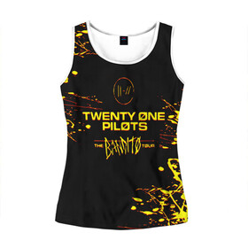 Женская майка 3D с принтом TWENTY ONE PILOTS TOP. в Новосибирске, 100% полиэстер | круглая горловина, прямой силуэт, длина до линии бедра | 21 pilots | blurryface | fbr | fueled by ramen | fueledbyramen | heathens | heavydirtysoul | josh dun | music | music video | official | stressed out | top | tp | trench | twenty one pilots | twentyonepilots | tyler joseph 